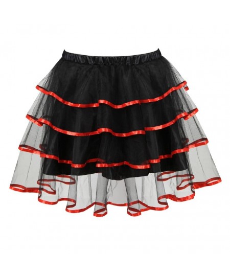 Women Sexy Layered Ruffled Striped Mini Skirt Showgirl Party Fashion Mesh Tulle Dance Tutu Skirts Match Corset Pleated Skirt ...