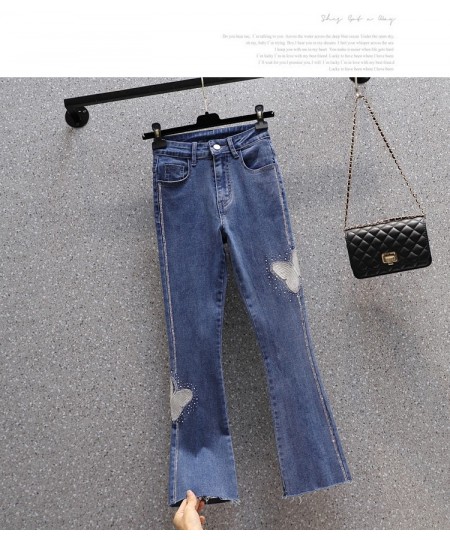 Butterfly Embroidery Flare Jeans Woman Stretch Plus Size High Waist Boot-Cut Denim Pants Ladies Hot Drilling Pantalones Mujer...