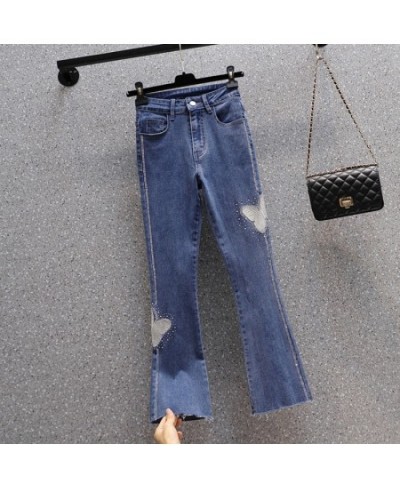 Butterfly Embroidery Flare Jeans Woman Stretch Plus Size High Waist Boot-Cut Denim Pants Ladies Hot Drilling Pantalones Mujer...