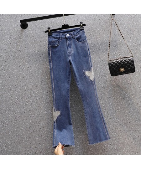 Butterfly Embroidery Flare Jeans Woman Stretch Plus Size High Waist Boot-Cut Denim Pants Ladies Hot Drilling Pantalones Mujer...