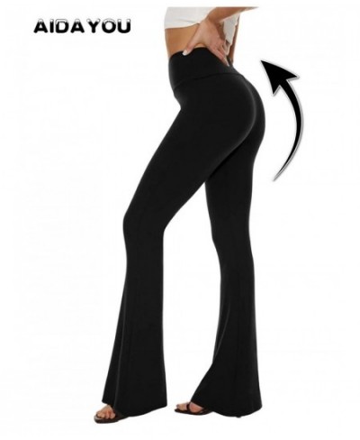 Women Black Flare Pants Butt Lifting Soft High Waist Bootcut Leggings Comfortable Tall 180cm Long Palazzo Pants ouc092 $37.54...