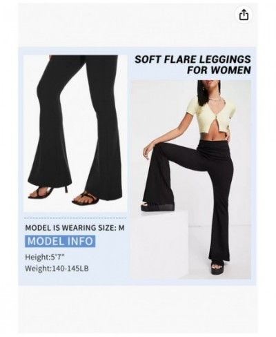 Women Black Flare Pants Butt Lifting Soft High Waist Bootcut Leggings Comfortable Tall 180cm Long Palazzo Pants ouc092 $37.54...