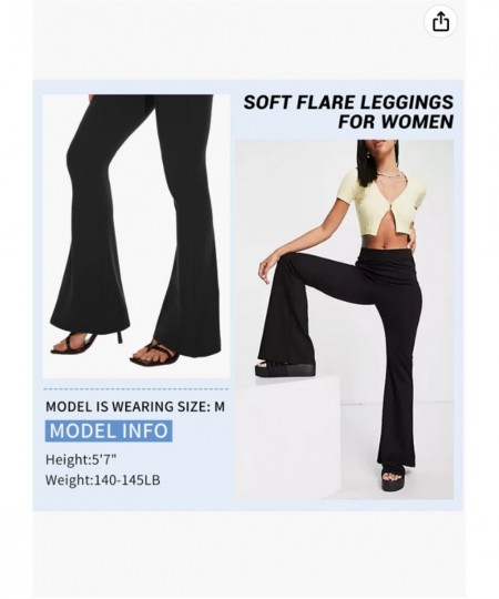 Women Black Flare Pants Butt Lifting Soft High Waist Bootcut Leggings Comfortable Tall 180cm Long Palazzo Pants ouc092 $37.54...