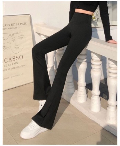 Women Black Flare Pants Butt Lifting Soft High Waist Bootcut Leggings Comfortable Tall 180cm Long Palazzo Pants ouc092 $37.54...