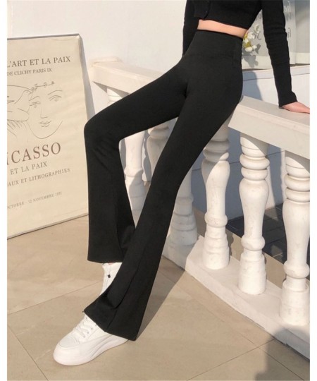 Women Black Flare Pants Butt Lifting Soft High Waist Bootcut Leggings Comfortable Tall 180cm Long Palazzo Pants ouc092 $37.54...