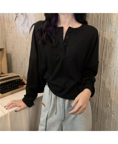 2023 Spring Summer Autumn Solid Casual T-Shirts Female Pullover Women Blouse Long Short Sleeve Slim Knitted Top Soft $32.15 -...