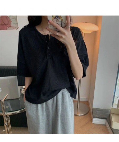 2023 Spring Summer Autumn Solid Casual T-Shirts Female Pullover Women Blouse Long Short Sleeve Slim Knitted Top Soft $32.15 -...