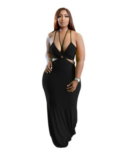 Summer Maxi Dress Backless Strap Sexy Women Plus Size Dresses Fashion Ladies Halter Bodycon Dress Wholesale Bulk $47.27 - Plu...