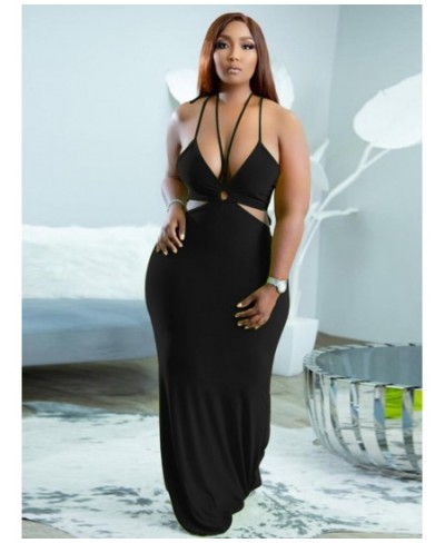 Summer Maxi Dress Backless Strap Sexy Women Plus Size Dresses Fashion Ladies Halter Bodycon Dress Wholesale Bulk $47.27 - Plu...