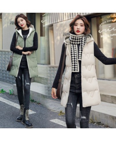 Double Sided Sleeveless Hooded Long Vest Jacket Winter 2022 New Waistcoat Female Warm Cotton Vest Women Padded Coat Outerwear...