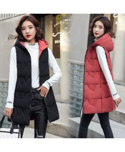 Double Sided Sleeveless Hooded Long Vest Jacket Winter 2022 New Waistcoat Female Warm Cotton Vest Women Padded Coat Outerwear...