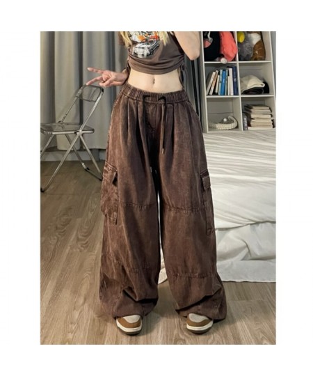 Cargo Pants Women Clothing High Street Waistband Vintage Washed High Waisted Jeans Woman Casual Wide Leg Baggy Jeans Women $5...