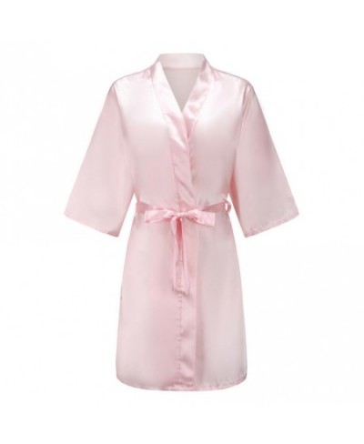 Satin Robe Female Intimate Lingerie Sleepwear Silky Bridal Wedding Gift Casual Kimono Bathrobe Gown Nightgown Sexy Nightwear ...