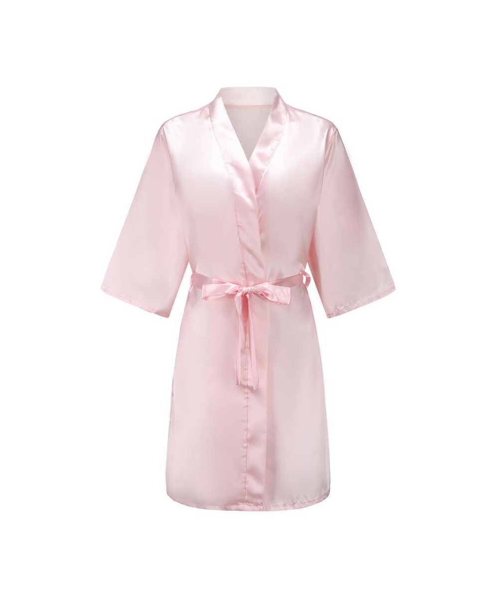 Satin Robe Female Intimate Lingerie Sleepwear Silky Bridal Wedding Gift Casual Kimono Bathrobe Gown Nightgown Sexy Nightwear ...