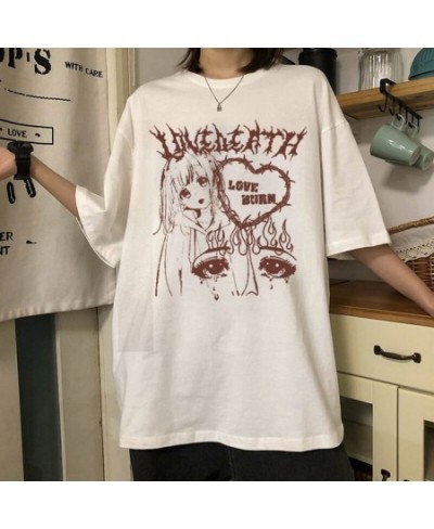 Harajuku Loose Oversized T Shirt Women Anime T Shirt Clothes Summer Graphic Top For Cartoon Tee Shirt Femme Japanese Streetwe...