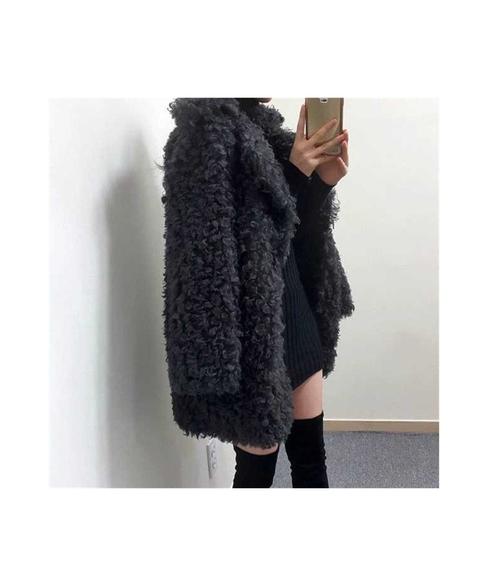 2022 Female Winter New Korean Mid-Length Loop Plush Padded Imitation Lamb Wool Coat Women Loose High-End Warm Cardigan Jacket...