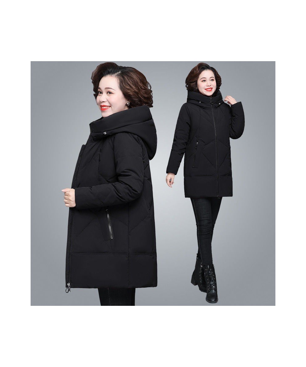 L-5XL Thick Quilted Jacket New Hooded Warm Down Cotton Parkas Women Winter Coat Plus Size Middle Aged Mother Wadded Jackets $...