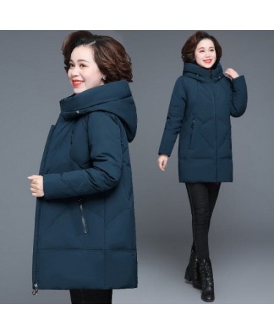 L-5XL Thick Quilted Jacket New Hooded Warm Down Cotton Parkas Women Winter Coat Plus Size Middle Aged Mother Wadded Jackets $...