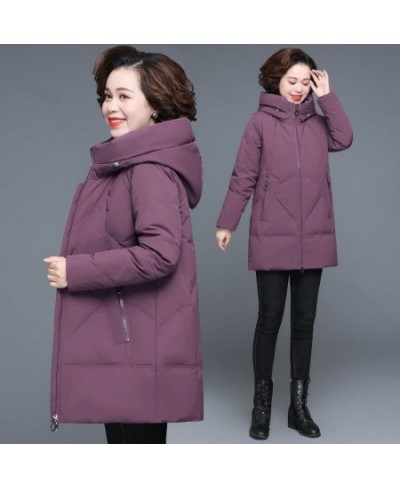 L-5XL Thick Quilted Jacket New Hooded Warm Down Cotton Parkas Women Winter Coat Plus Size Middle Aged Mother Wadded Jackets $...