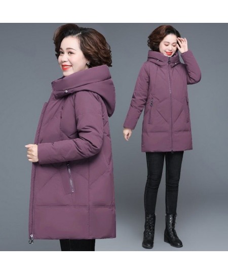 L-5XL Thick Quilted Jacket New Hooded Warm Down Cotton Parkas Women Winter Coat Plus Size Middle Aged Mother Wadded Jackets $...