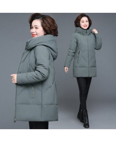 L-5XL Thick Quilted Jacket New Hooded Warm Down Cotton Parkas Women Winter Coat Plus Size Middle Aged Mother Wadded Jackets $...