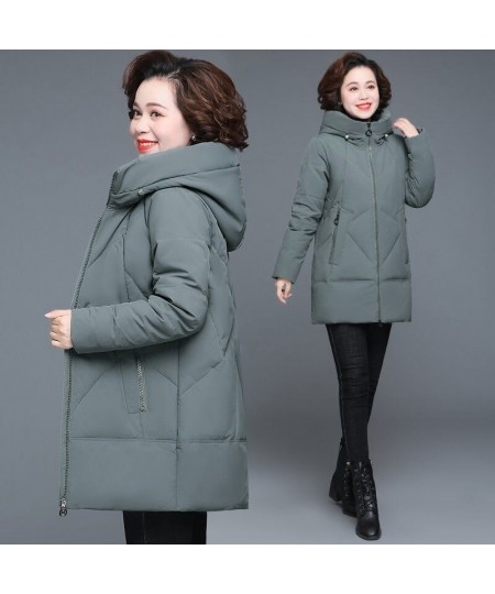 L-5XL Thick Quilted Jacket New Hooded Warm Down Cotton Parkas Women Winter Coat Plus Size Middle Aged Mother Wadded Jackets $...