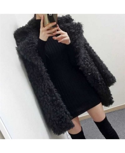 2022 Female Winter New Korean Mid-Length Loop Plush Padded Imitation Lamb Wool Coat Women Loose High-End Warm Cardigan Jacket...