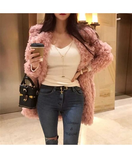 2022 Female Winter New Korean Mid-Length Loop Plush Padded Imitation Lamb Wool Coat Women Loose High-End Warm Cardigan Jacket...