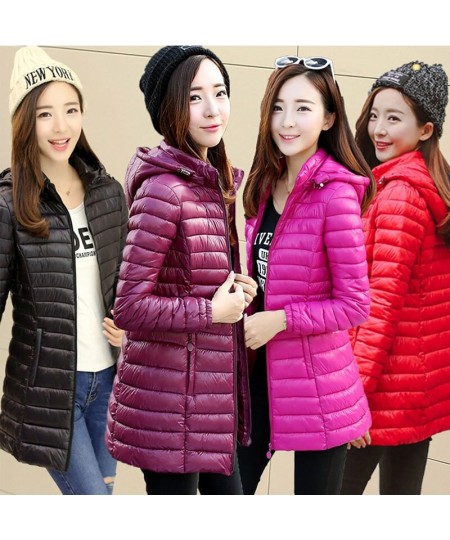 New Women Autumn Winter Jacket Parkas New Solid Hooded Medium Long Outerwear Slim Female Down Cotton Jacket casaco feminino $...