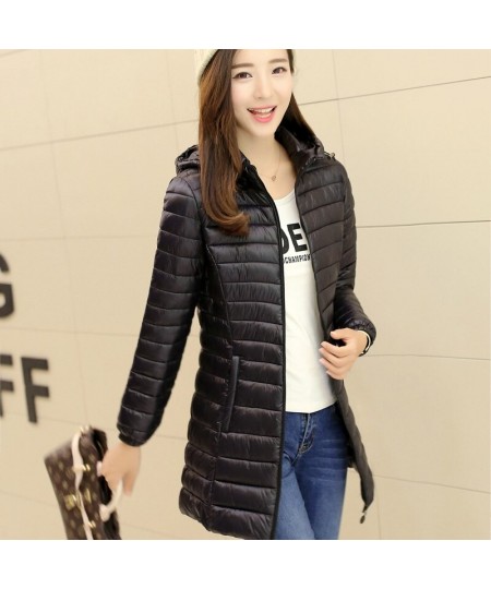 New Women Autumn Winter Jacket Parkas New Solid Hooded Medium Long Outerwear Slim Female Down Cotton Jacket casaco feminino $...