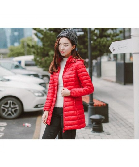 New Women Autumn Winter Jacket Parkas New Solid Hooded Medium Long Outerwear Slim Female Down Cotton Jacket casaco feminino $...