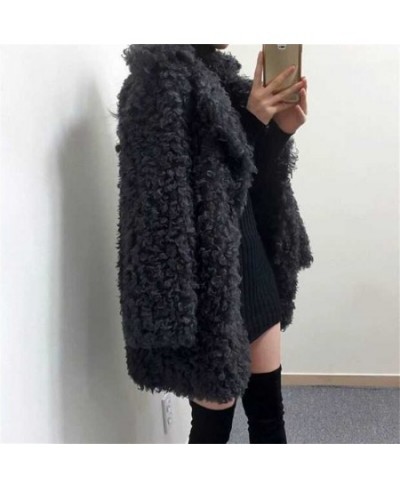 2022 Female Winter New Korean Mid-Length Loop Plush Padded Imitation Lamb Wool Coat Women Loose High-End Warm Cardigan Jacket...