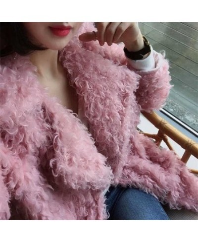 2022 Female Winter New Korean Mid-Length Loop Plush Padded Imitation Lamb Wool Coat Women Loose High-End Warm Cardigan Jacket...