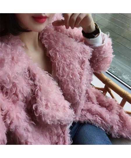 2022 Female Winter New Korean Mid-Length Loop Plush Padded Imitation Lamb Wool Coat Women Loose High-End Warm Cardigan Jacket...