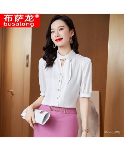 Summer New Half Sleeve Business Shirt Women's Business Suit Fashion Slim-Fitting Work Clothes Business Formal Wear Workwear $...