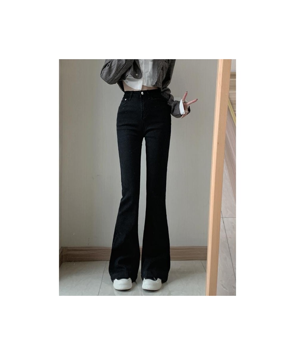 2022 Korean Chic Spring Autumn Women Flare Jeans High Waist Blue Black Skinny Denim Trousers Fashion Ladies Wide Leg Pants $6...