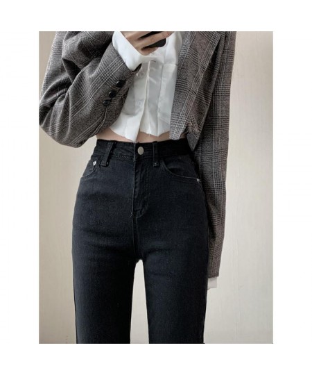 2022 Korean Chic Spring Autumn Women Flare Jeans High Waist Blue Black Skinny Denim Trousers Fashion Ladies Wide Leg Pants $6...