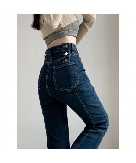 2022 Korean Chic Spring Autumn Women Flare Jeans High Waist Blue Black Skinny Denim Trousers Fashion Ladies Wide Leg Pants $6...