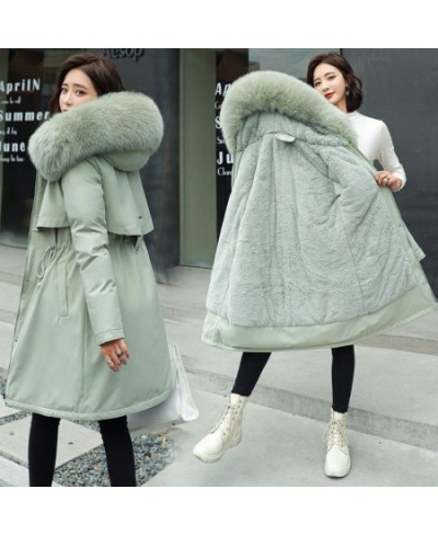 2022 New Winter Women's Coat Fashion Long Coat Wool Lining Hooded Coat Slim Fit with Wool Collar Plush Thickened Warm Coat $8...