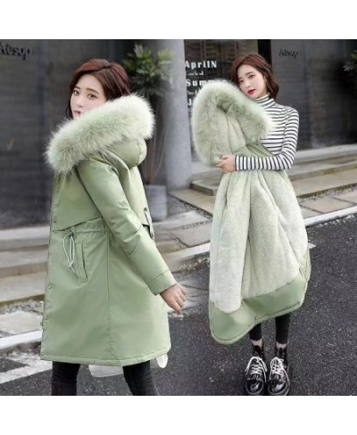 2022 New Winter Women's Coat Fashion Long Coat Wool Lining Hooded Coat Slim Fit with Wool Collar Plush Thickened Warm Coat $8...