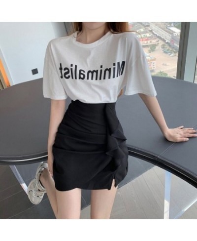 Skirts Women Asymmetrical New Slim Sexy Simple Slit Pure Design Casual Korean Style Ladies Elegant All-match Summer Faldas Ch...