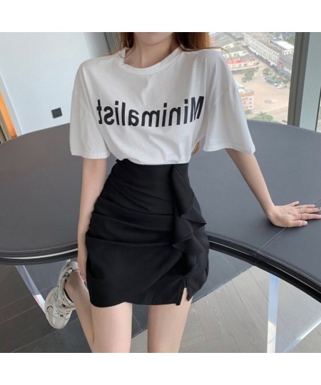 Skirts Women Asymmetrical New Slim Sexy Simple Slit Pure Design Casual Korean Style Ladies Elegant All-match Summer Faldas Ch...