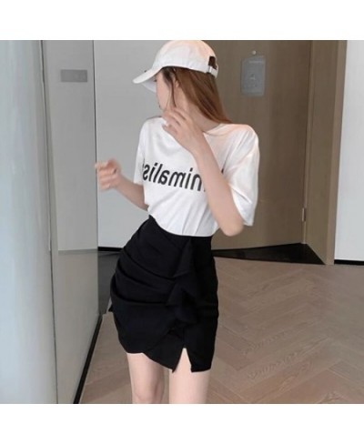 Skirts Women Asymmetrical New Slim Sexy Simple Slit Pure Design Casual Korean Style Ladies Elegant All-match Summer Faldas Ch...