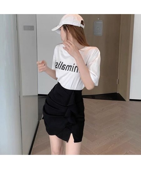 Skirts Women Asymmetrical New Slim Sexy Simple Slit Pure Design Casual Korean Style Ladies Elegant All-match Summer Faldas Ch...