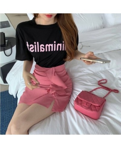 Skirts Women Asymmetrical New Slim Sexy Simple Slit Pure Design Casual Korean Style Ladies Elegant All-match Summer Faldas Ch...