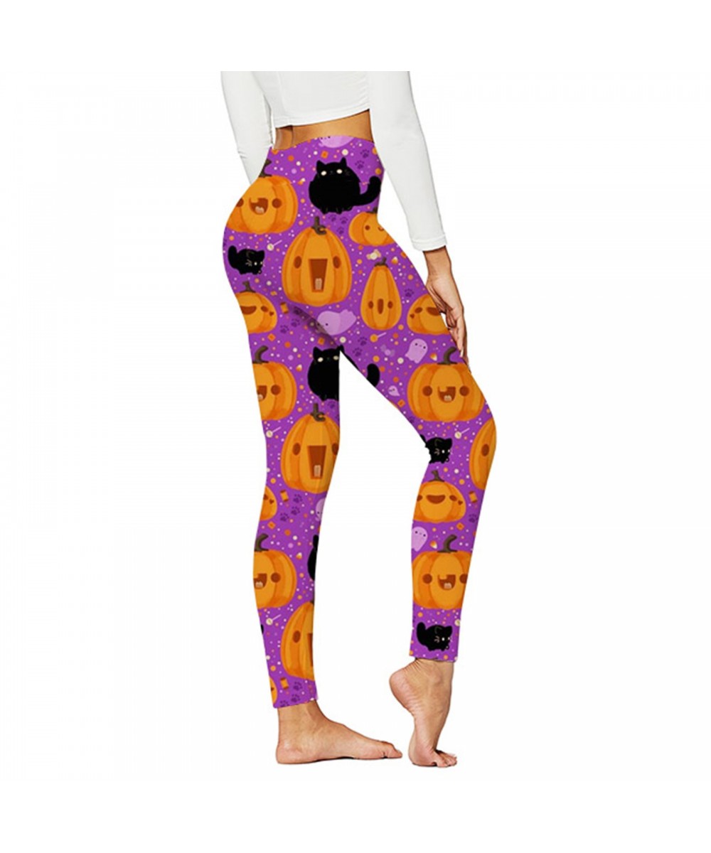 Halloween Cartoon Slime Slug Wolf Pumpkin Print Women Pant High Waist Fitness Stretch Full Leggings Outdoor Gym Pants 2023 $2...