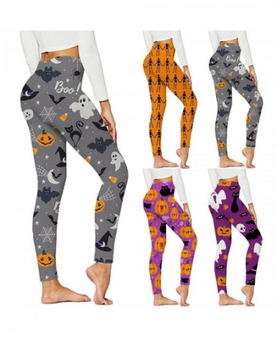 Halloween Cartoon Slime Slug Wolf Pumpkin Print Women Pant High Waist Fitness Stretch Full Leggings Outdoor Gym Pants 2023 $2...