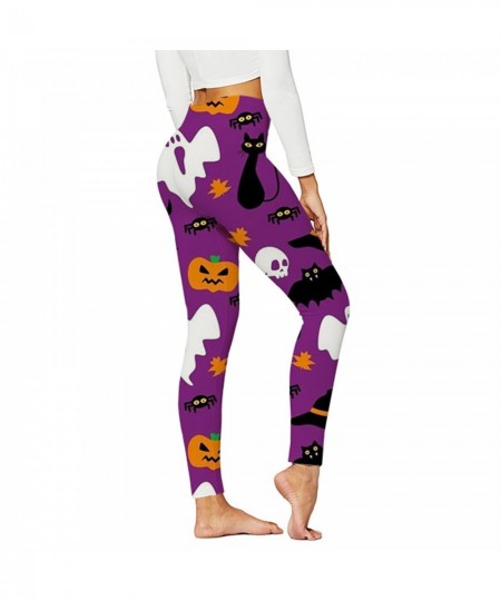 Halloween Cartoon Slime Slug Wolf Pumpkin Print Women Pant High Waist Fitness Stretch Full Leggings Outdoor Gym Pants 2023 $2...