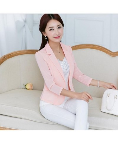 Fashion Women's Blazers 2023 Summer Suits Women Blazer Three Quarter Summer Suits Female $46.55 - Suits & Sets