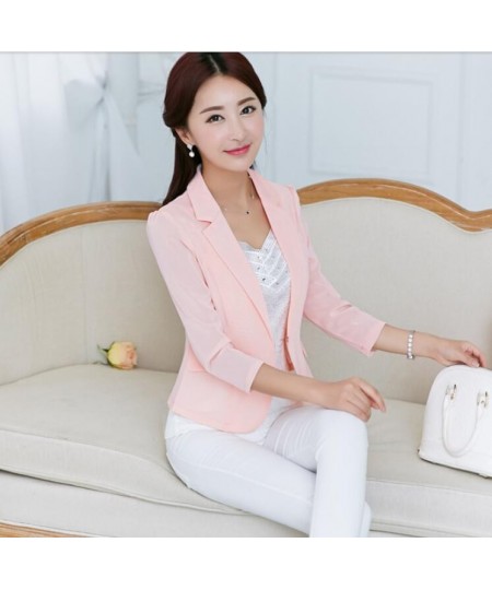 Fashion Women's Blazers 2023 Summer Suits Women Blazer Three Quarter Summer Suits Female $46.55 - Suits & Sets